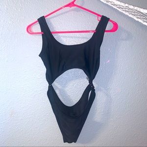 Black Shein one piece w/ gold rings size S